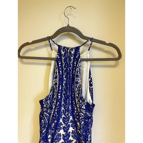 Alice and Trixie Blue White Silk Maxi Dress - Picture 3 of 6